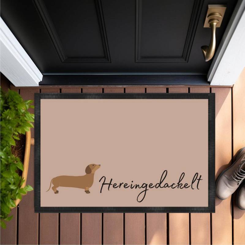 Dackel, Hereinspaziert - Fußmatte 60x40cm von Littlehandmadethinxx