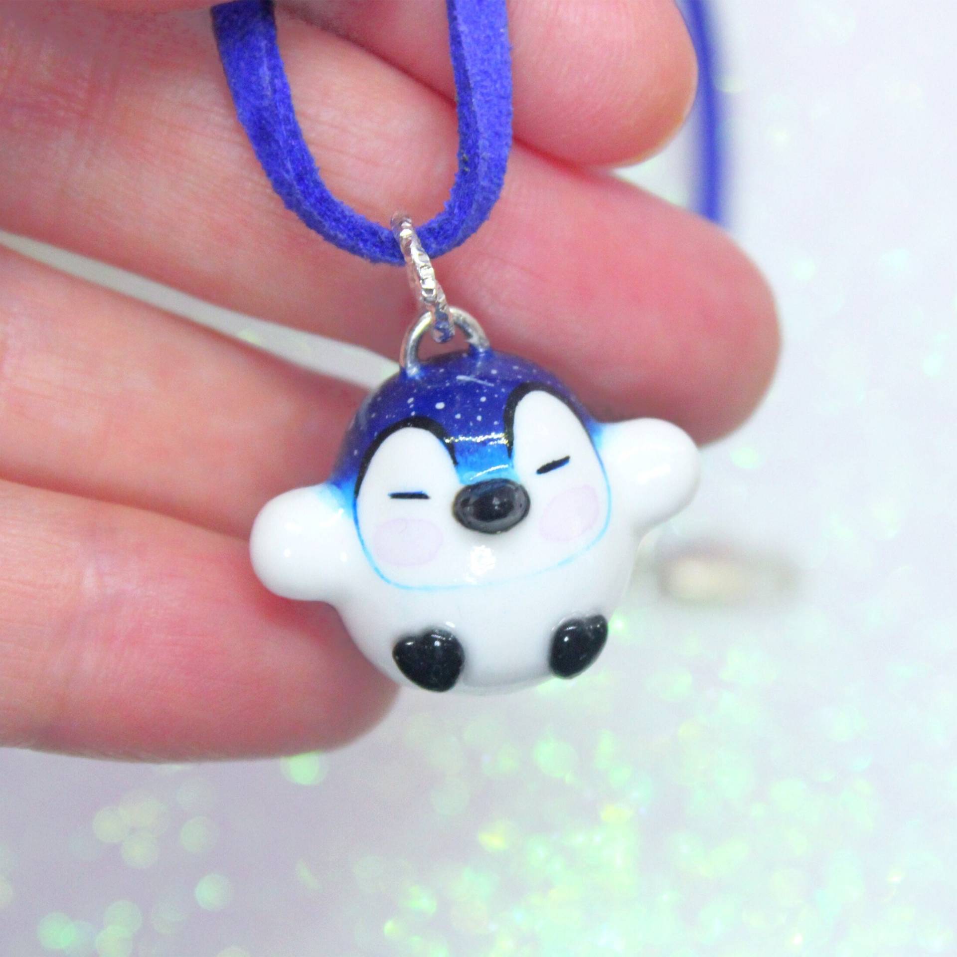 Galaxy Pinguin Halskette Handgemachter Anhänger Mit von LittlepaclaysCo