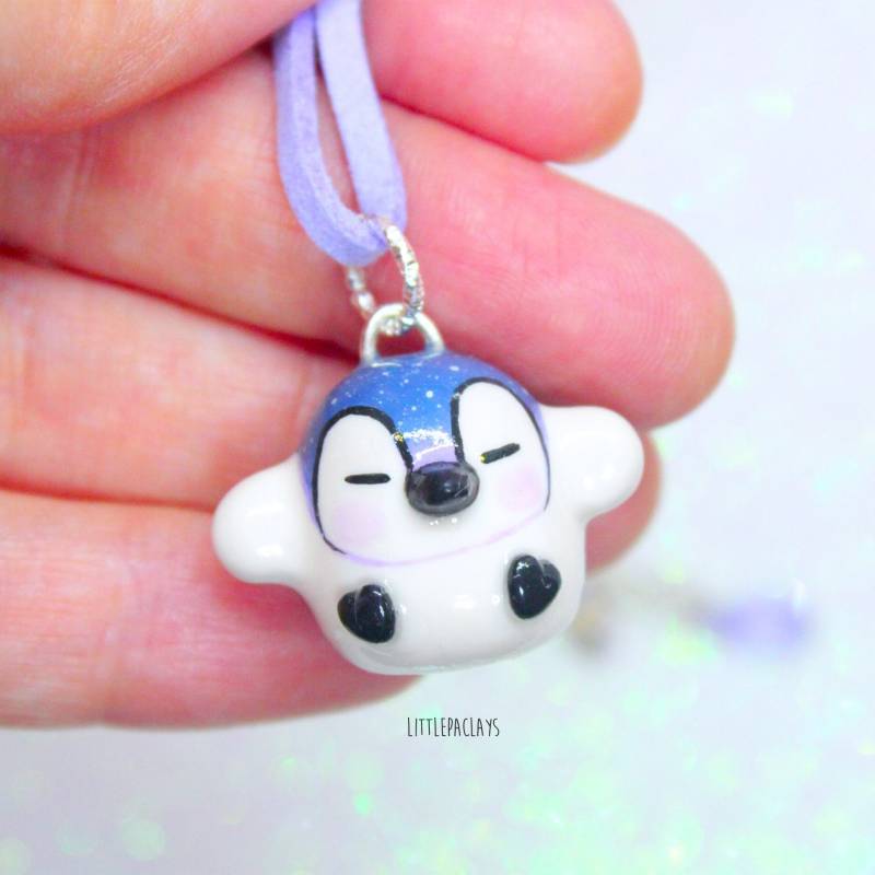 Lila Galaxie Pinguin Halskette Handgemachter Anhänger Aus Polymer Clay Lila Galaxie Pinguin Halskette Handgemachter Anhänger Aus Polymer Clay von LittlepaclaysCo