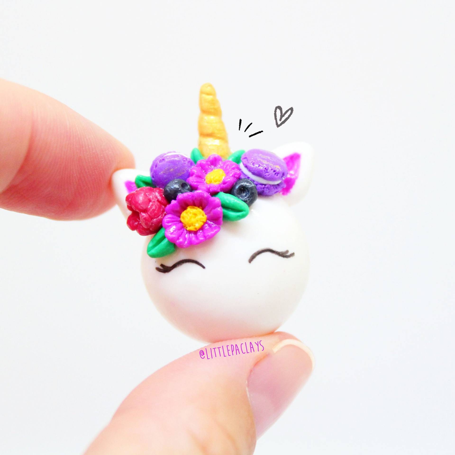 Süßigkeit Einhorn Anhänger-Halskette Handgemachte Halskette Aus Polymer Clay von LittlepaclaysCo