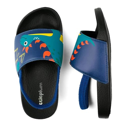 Littleplum Badelatschen Kinder Badesandalen Mädchen Badeschlappen Kinder Badeschuhe Sommer rutschfest Hausschuhe Kinder Sandalen(A Dunkelblau,34/35 EU) von Littleplum