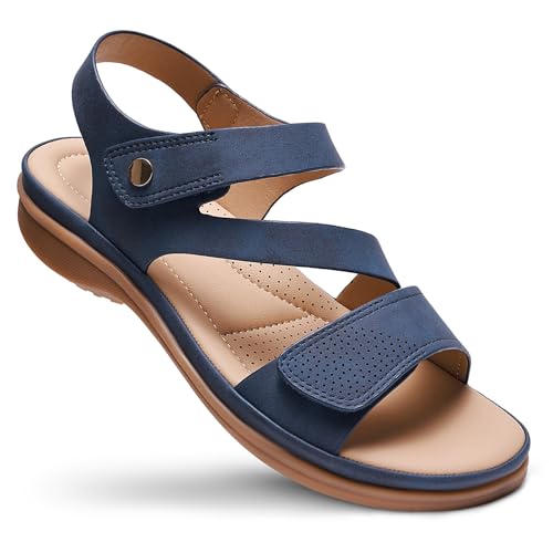 Littleplum Damen Sandalen Sommer Freizeit Frauen Arch Support Flache Sandalen,Blau,37 EU Littleplum Damen Sandalen Sommer Freizeit Frauen Arch Support Flache Sandalen,Blau,37 EU von Littleplum