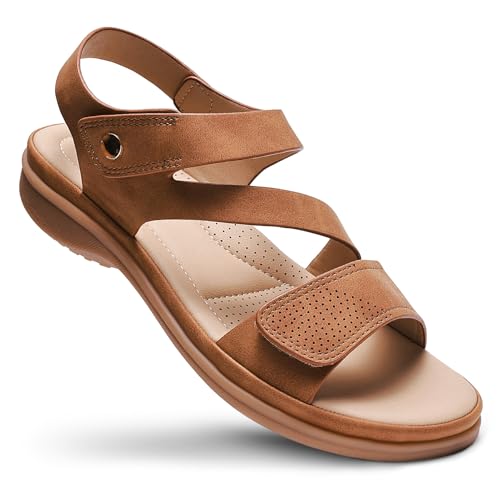 Littleplum Damen Sandalen Sommer Freizeit Frauen Arch Support Flache Sandalen,Braun,38 EU Littleplum Damen Sandalen Sommer Freizeit Frauen Arch Support Flache Sandalen,Braun,38 EU von Littleplum
