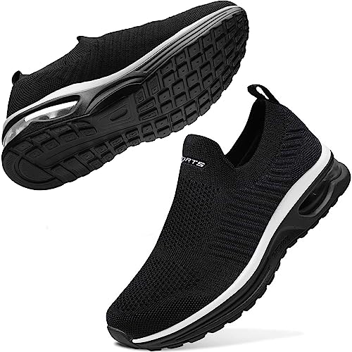 Littleplum Damen Schuhe Slip On Sneakers Memory Foam Turnschuhe Sportschuhe Bequeme Schlupfschuhe Fitness Air Leichte Outdoor Walking Schuhe,A Schwarz Weiß,35 EU von Littleplum