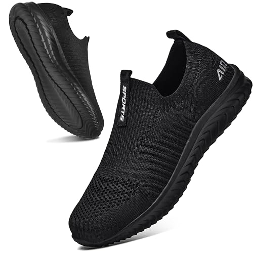 Littleplum Damen Sneaker Straßenlaufschuhe Atmungsaktiv Turnschuhe Leicht Laufschuhe Sportschuhe Slip On Schuhe,B Schwarz,38 EU von Littleplum