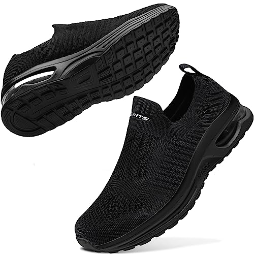 Littleplum Damen Slip On Sneaker Memory Foam Turnschuhe Sportschuhe Bequeme Schlupfschuhe Fitness Laufschuhe Walking Schuhe,A Schwarz,35 EU von Littleplum