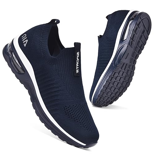 Littleplum Damen Slip On Sneakers Leicht Turnschuhe Bequem Atmungsaktiv Mesh Sneakers Damen Sportschuhe,Dunkelblau,39 EU von Littleplum