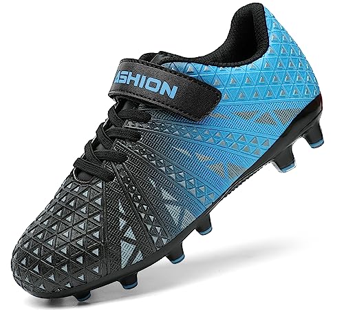 Littleplum Fußballschuh Kinder Footballschuhe Outdoor Athletic Soccer Schuhe,B Blau Schwarz,32 EU von Littleplum