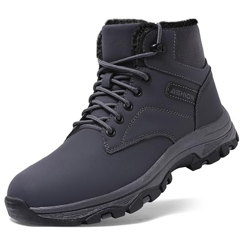 Littleplum Herren Winterschuhe Winterstiefel mit Warm Gefüttert Warm Wasserdicht Wanderschuhe Schneestiefel,Blau,45 EU von Littleplum