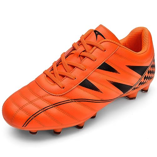 Littleplum Fußballschuh Kinder Fussballschuhe Footballschuhe Outdoor Athletic Soccer Schuhe Z01,A Schwarz Orange,34 EU von Littleplum