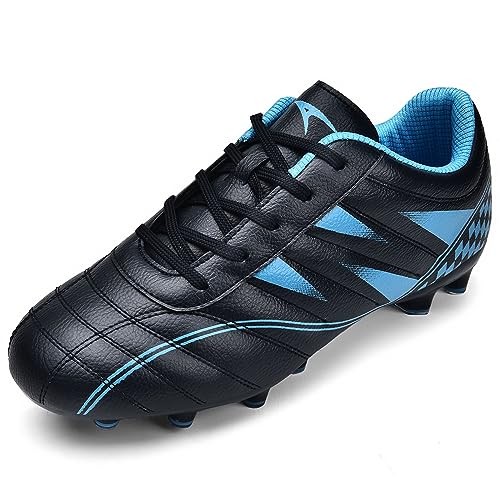 Littleplum Jungen Fußballschuh Kinder Fussballschuhe Footballschuhe Outdoor Athletic Soccer Schuhe Z01,A Schwarz Blau,36 EU von Littleplum