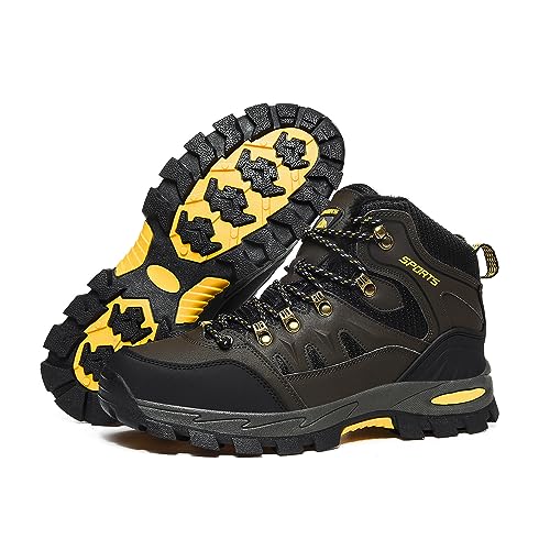 Littleplum Wanderschuhe Herren Trekkingschuhe Wanderstiefel Wasserdicht Herren Winterschuhe Warm Gefüttert High Rise Outdoor Sportschuhe (Grün,43EU) von Littleplum