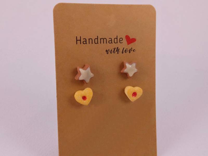 Ohrstecker Frau "Zimtstern/Herz"/Winter Accessoires/Weihnachtsschmuck/Zimtstern Ohrring/Weihnachtsmann/Nikolaus Ohrschmuck/Gebäck von LittletreasuresDE