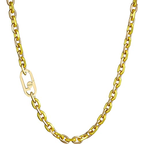 Liu Jo Funny Colors Damen Halskette aus Edelstahl hergestellt, Farbe: Gold, Länge: 45cm, LJ1921 von Liu Jo