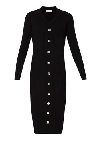 Liu Jo Knielanges Strickkleid MF3297MS99E, Schwarz , S von Liu Jo Jeans