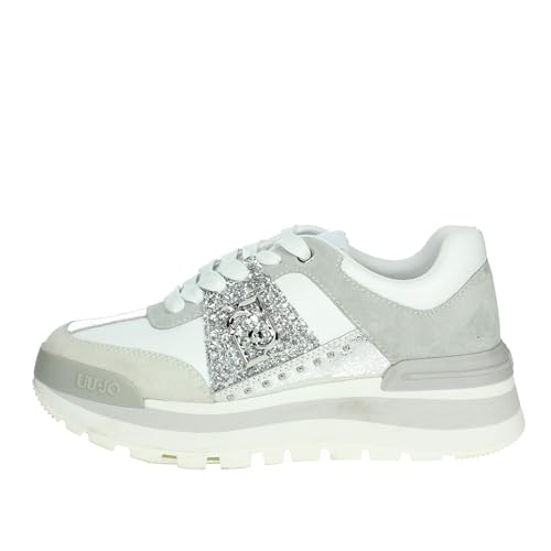 Liu Jo Schuhe Amazing 29 Ba4085px214 Casual Sneaker Damen Ledermischung Weiß/Silber, Weiß Silber, 39 EU Liu Jo Schuhe Amazing 29 Ba4085px214 Casual Sneaker Damen Ledermischung Weiß/Silber, Weiß Silber, 39 EU von Liu Jo Jeans