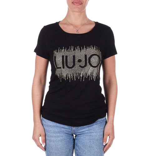 T shirt donna Liu Jo con logo e strass nero ES24LJ45 VA4154 JS360 L von Liu Jo Jeans