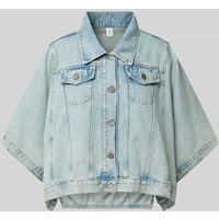 Liu Jo White Jeansjacke mit Fledermausärmeln Modell 'GIUBBINO CAMPUS' in Hellblau, Größe L von Liu Jo White