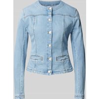 Liu Jo White Jeansjacke mit Rundhalsausschnitt Modell 'GIACCA SHINY' in Hellblau, Größe 34 von Liu Jo White