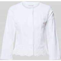 Liu Jo White Jeansjacke mit Spitzenbesatz Modell 'JA JE ROSES' in Weiss, Größe 42 von Liu Jo White