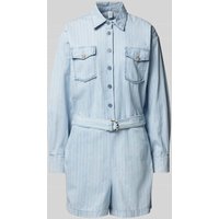 Liu Jo White Jumpsuit in Denim-Optik Modell 'TUTA CORTA' in Hellblau, Größe 36 von Liu Jo White