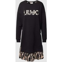 Liu Jo White Oversized Sweatkleid mit Plisseefalten in Black, Größe L von Liu Jo White