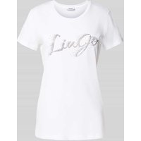 Liu Jo White T-Shirt mit Label-Print in Weiss, Größe L Liu Jo White T-Shirt mit Label-Print in Weiss, Größe L von Liu Jo White