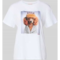 Liu Jo White T-Shirt mit Motiv-Print in Offwhite, Größe XL Liu Jo White T-Shirt mit Motiv-Print in Offwhite, Größe XL von Liu Jo White