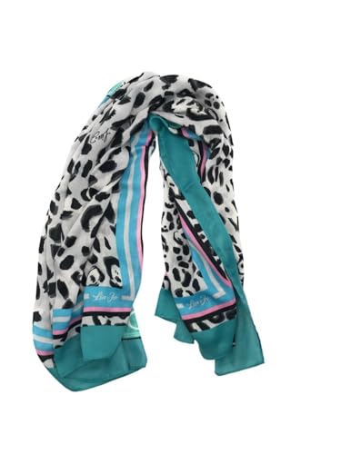 LIU JO Halstuch Tier Leopard mit Logo 120x120 cm Undefiniert 06267 COBALT, 06267 Kobalt von LIU JO
