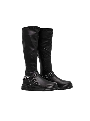 Liu Jo Cleo 19 Damenstiefel mit Obermaterial aus feinem Stoff, Kette auf der Rückseite, Farbe Black, Schwarz , 38 EU von Liu Jo