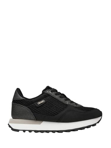 Liu Jo Damen-Sneakers, BF5057TX500, Leder, Milk oder Schwarz, Freizeitschuhe, Schwarz , 37 EU von Liu Jo