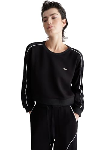 Liu Jo Damen Sweatshirt aus Scuba, Schwarz , M von Liu Jo