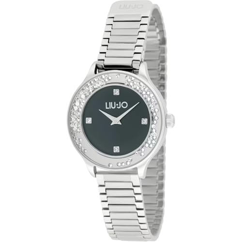 Liu Jo Dancing Shine Damen-Armbanduhr TLJ2341 aus Stahl mit drehbaren Kristallen, magnetisches Armband, silber / schwarz, Modern Liu Jo Dancing Shine Damen-Armbanduhr TLJ2341 aus Stahl mit drehbaren Kristallen, magnetisches Armband, silber / schwarz, Modern von Liu Jo Jeans