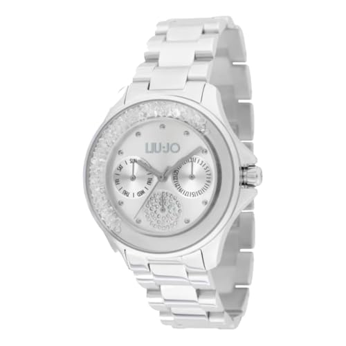 Liu Jo Dancing Symphony TLJ2353 Damen Multifunktionsuhr aus Stahl mit drehbaren Kristallen, silber / schwarz, Modern von Liu Jo