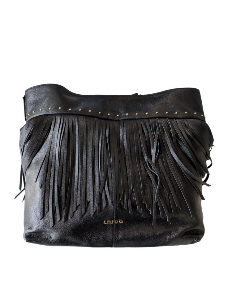 Liu Jo Handtasche Damen Schultertasche Leder Schwarz Stoff Beige N15203P0128-22222 von Liu Jo