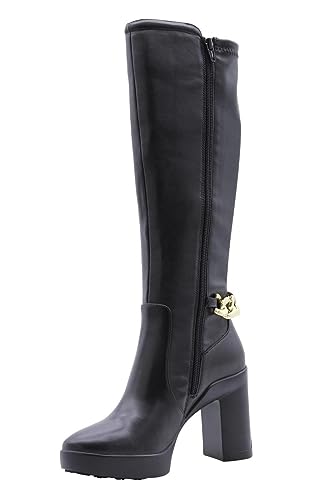 Liu Jo Hohe Lederstiefel c/Kette Jetzt 38, Schwarz 22222, 40 EU von Liu Jo