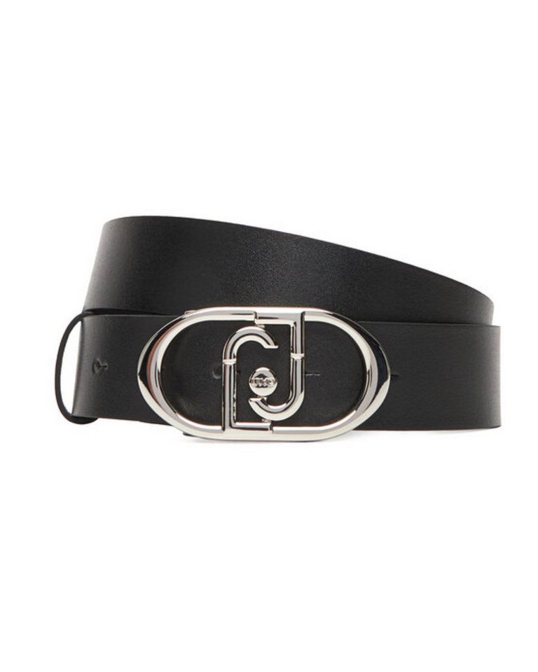 Liu Jo Ledergürtel – 3,5 cm – Schwarzer Gürtel mit silberfarbener Logo-Schna von Liu Jo