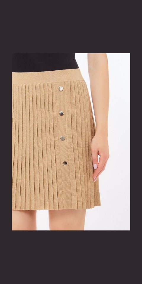 Liu Jo Minirock – Strickrock in Plissee-Optik mit Knopfdetails von Liu Jo