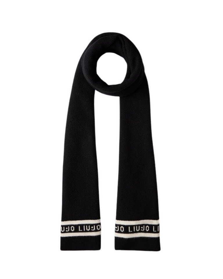 Liu Jo Modeschal - Damen Strickschal mit Logo & Perlen – Weicher Winter-Schal in Schw von Liu Jo
