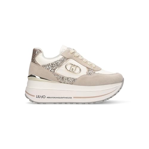 Liu Jo Sneakers Damen BF5011PX078 Milk Leder Freizeitschuhe, milk, 37 EU von Liu Jo