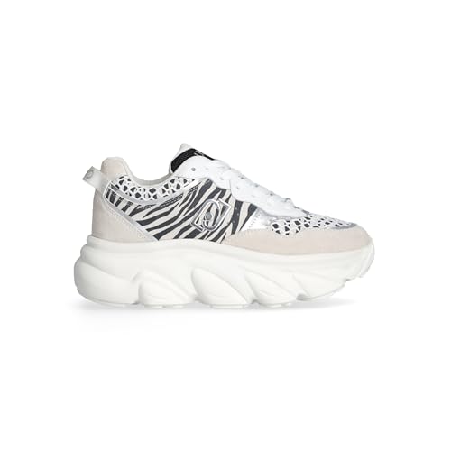 Liu Jo Steffy 01 Chuncky Animalier Sneakers aus Wildleder und Mesh für Damen, Zebra, 40 EU von Liu Jo