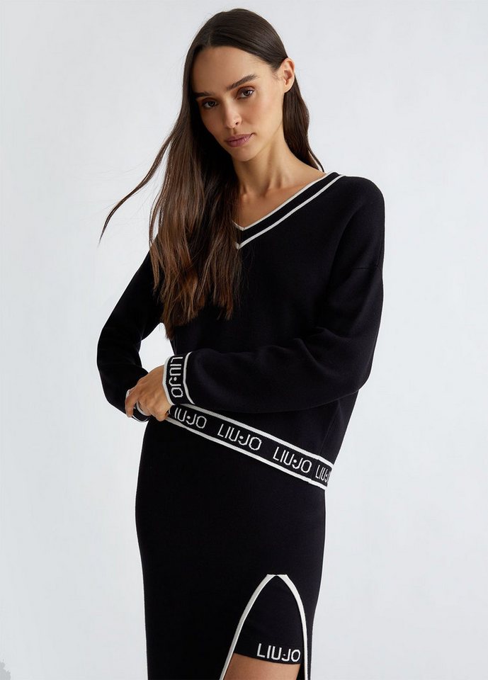 Liu Jo Strickpullover - Pullover aus Seidengemisch mit Logo - MAGLIA CHIUSA M/L von Liu Jo