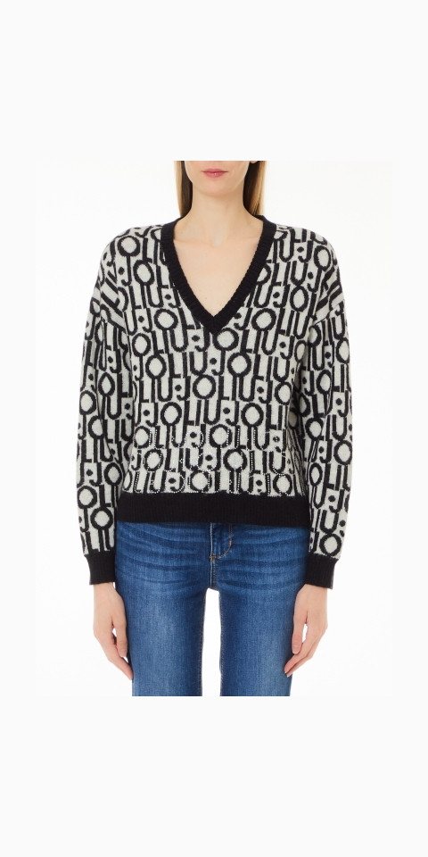 Liu Jo Strickpullover - Pullover mit Jacquardlogo - Damenpullover von Liu Jo