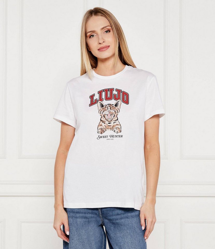 Liu Jo T-Shirt – Regular Fit T-Shirt mit Katzenmotiv – Damenshirt von Liu Jo