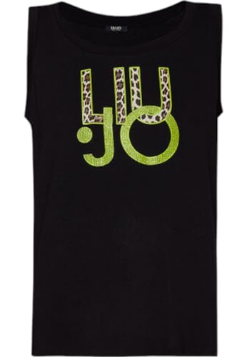 Liu Jo T-Shirt mit Strass Logo VA4117JS360, Schwarz , X-Large von Liu Jo