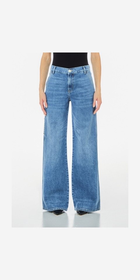 Liu Jo Weite Jeans - Jeans - Damenjeans - Weite Jeans mit Nieten - PANTS von Liu Jo