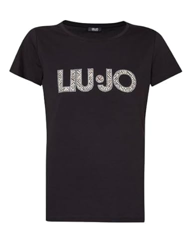 T shirt donna Liu Jo basica con logo animalier nero ES24LJ19 VA4105 JS003 L von Liu Jo