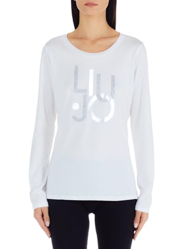 T.SHIRT M/L STRASS Donna Liujo tf3287j6040-r9290 Bianco von Liu Jo