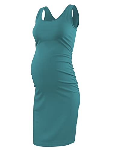 Liu & Qu Damen Umstandskleid ärmellos Tank Kleider Seite Rüschen Bodycon Kleid für tägliches Tragen oder Babyparty - - Mittel von Liu & Qu