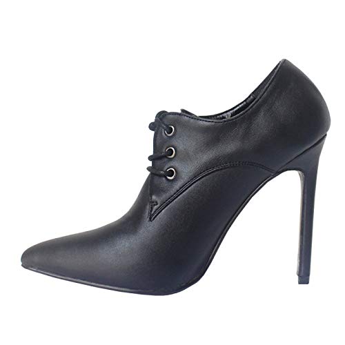 High Heels 12CM Lacklederschuhe Damen Schuhe mit dünnem Absatz Klassische Spitze Zehenschuhe,Black-41 von LiuGUyA